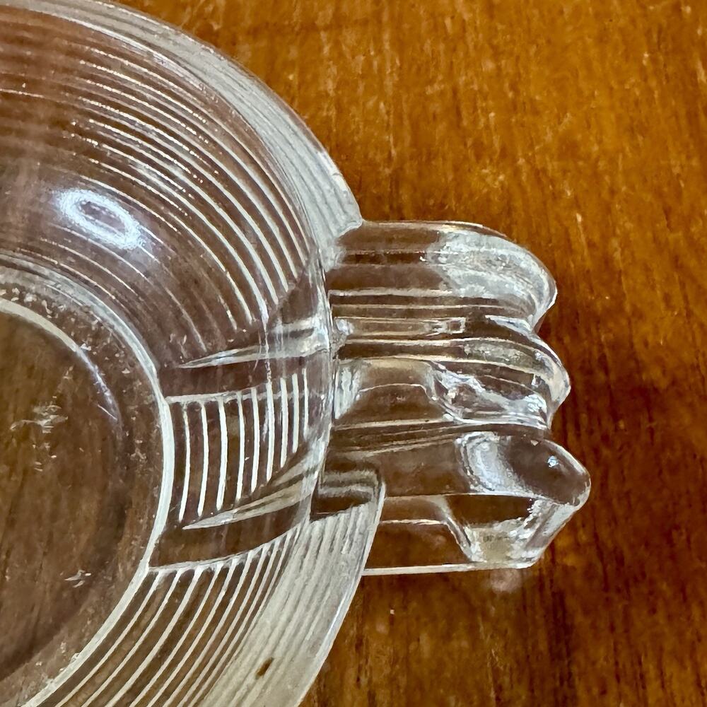 Anchor Hocking Manhattan Clear Glass Ashtray Vintage Ribbed Mid Century